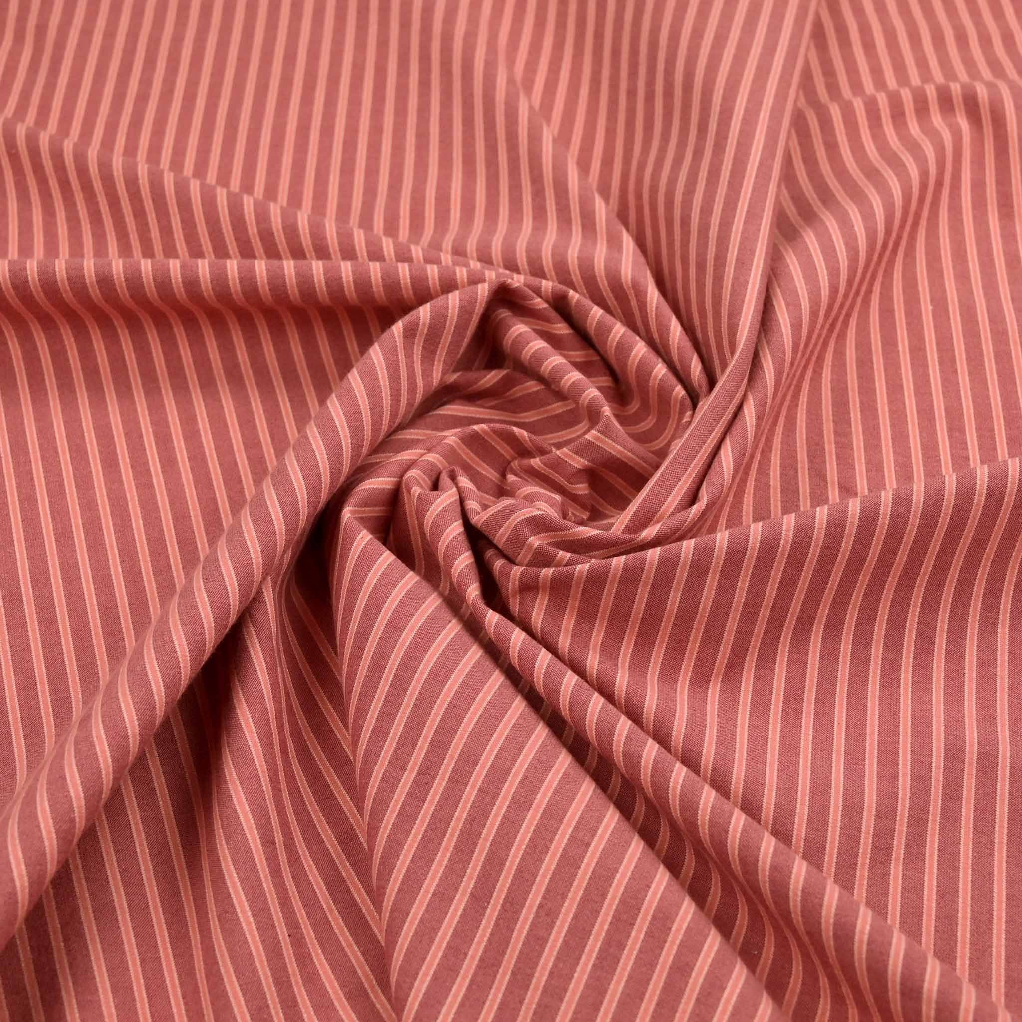 Pink Stripes Stretch Cotton Fabric 98659