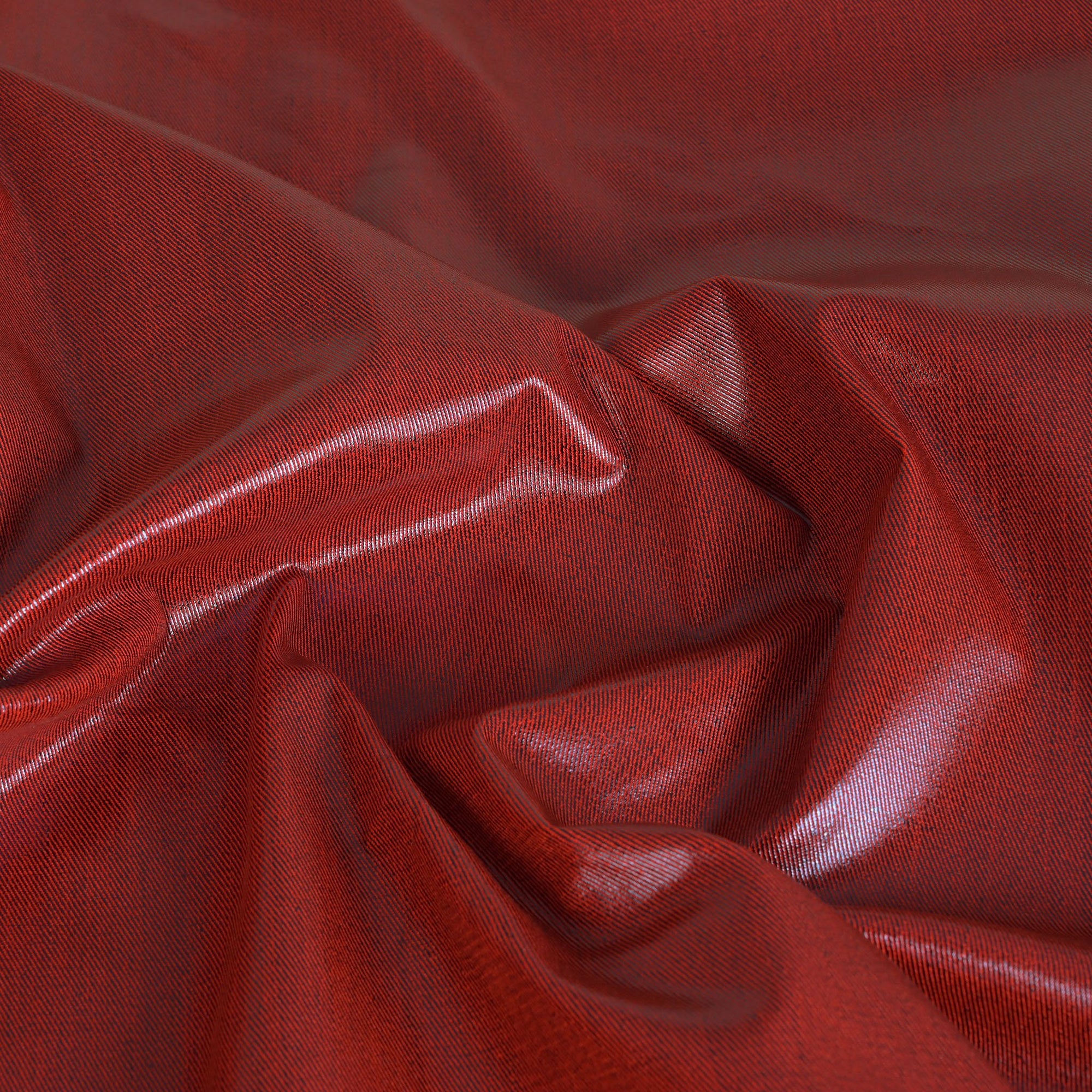 Red Coated Twill Fabric 3763