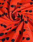 Red Print Fabric 4241