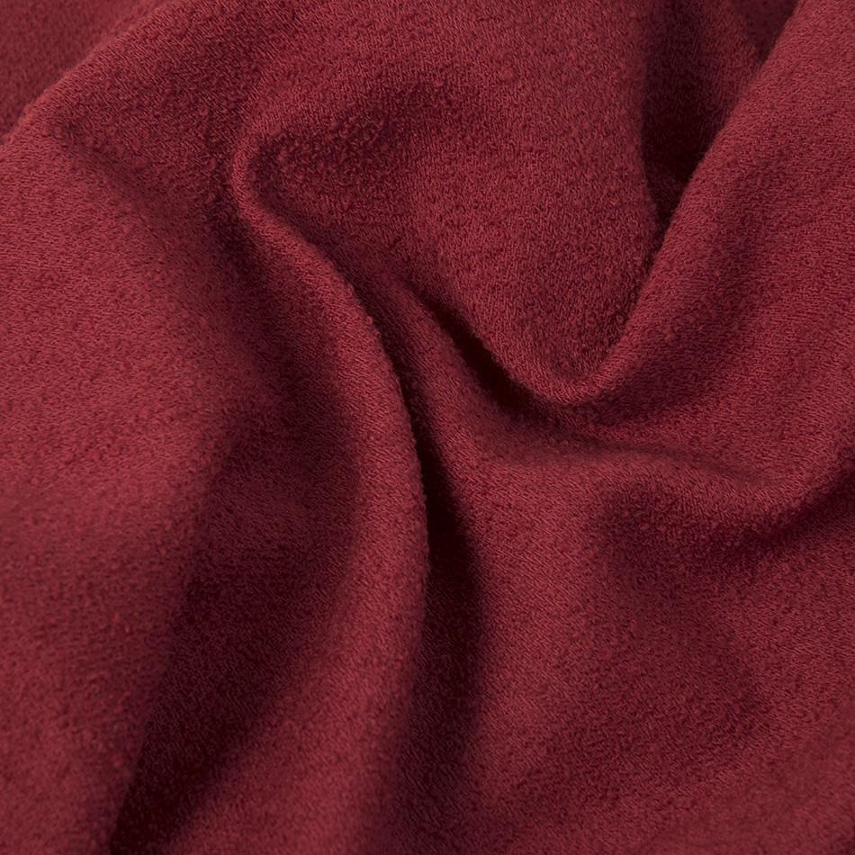 Red Wool Bôucle Crepe Fabric 162 - Fabrics4Fashion