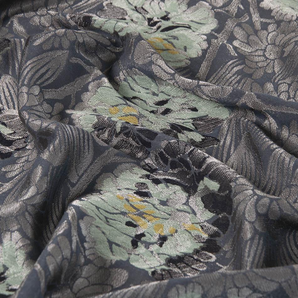 Silver Floral Jacquard 5036 - Fabrics4Fashion