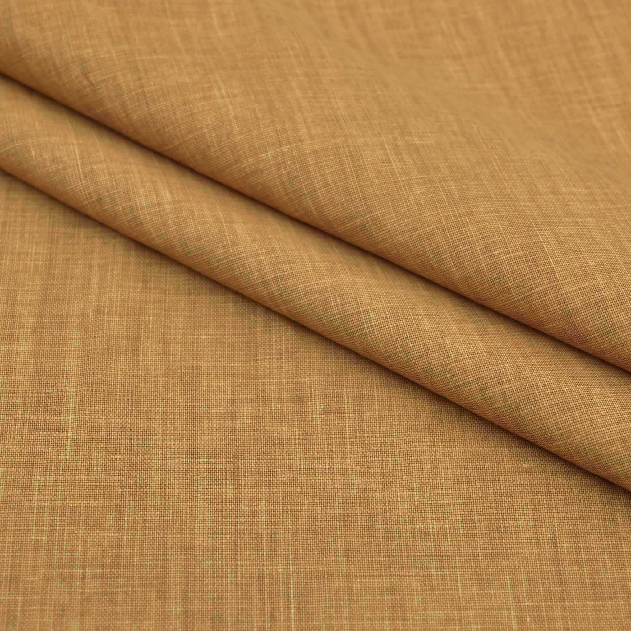 Tan Printed Linen Fabric  98624