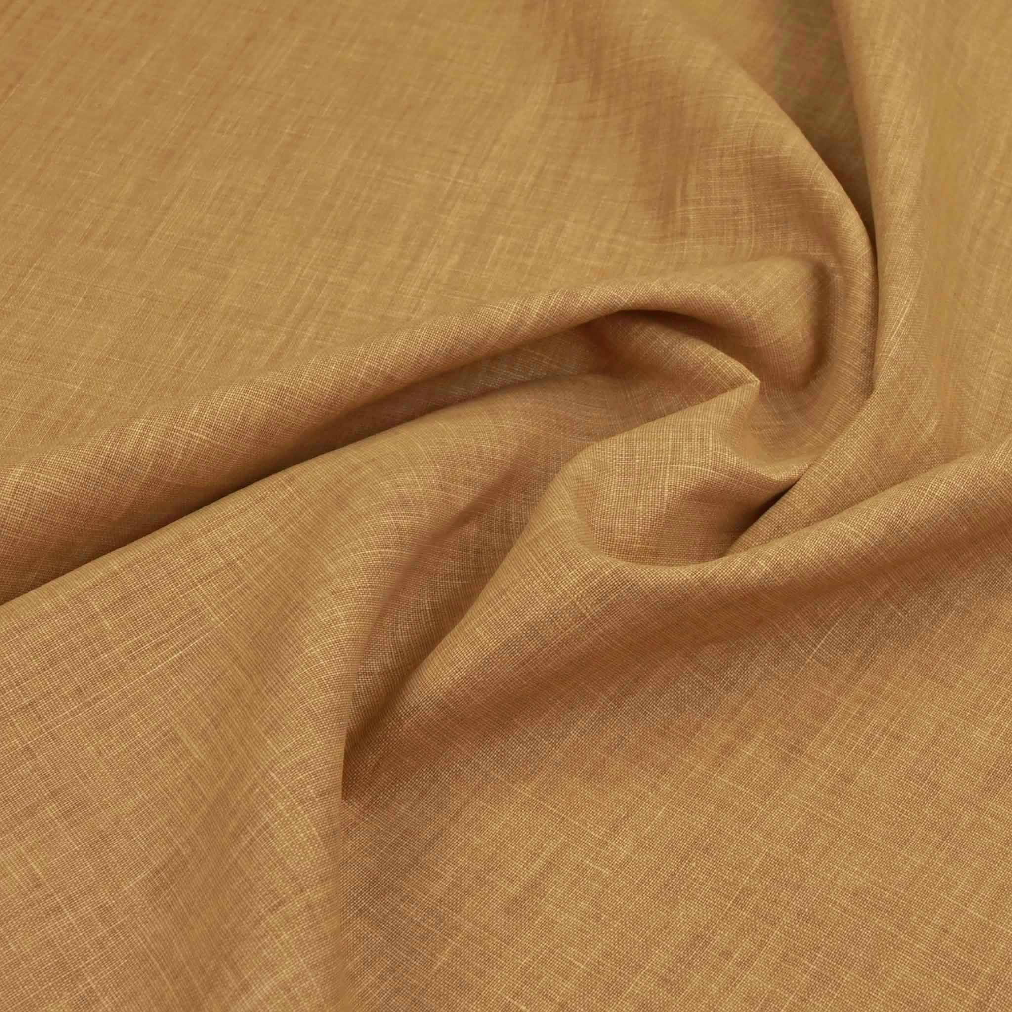 Tan Printed Linen Fabric  98624