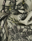Tan Printed Silk Georgette Fabric 6507
