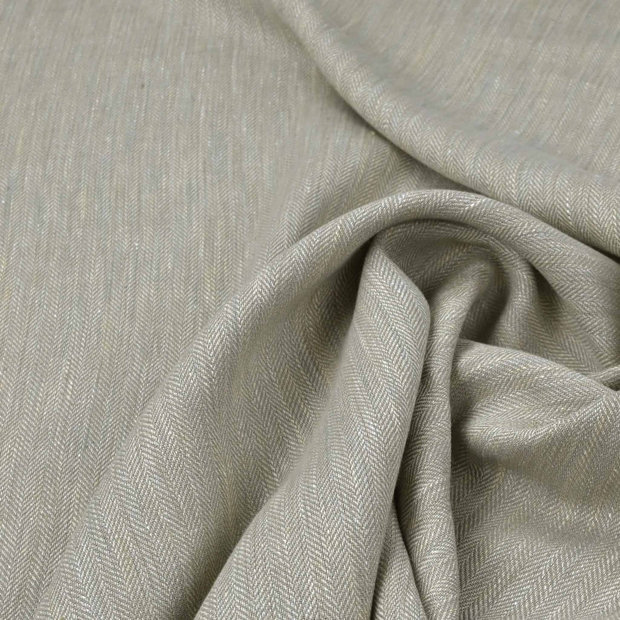 Taupe Herringbone Linen Fabric 99522