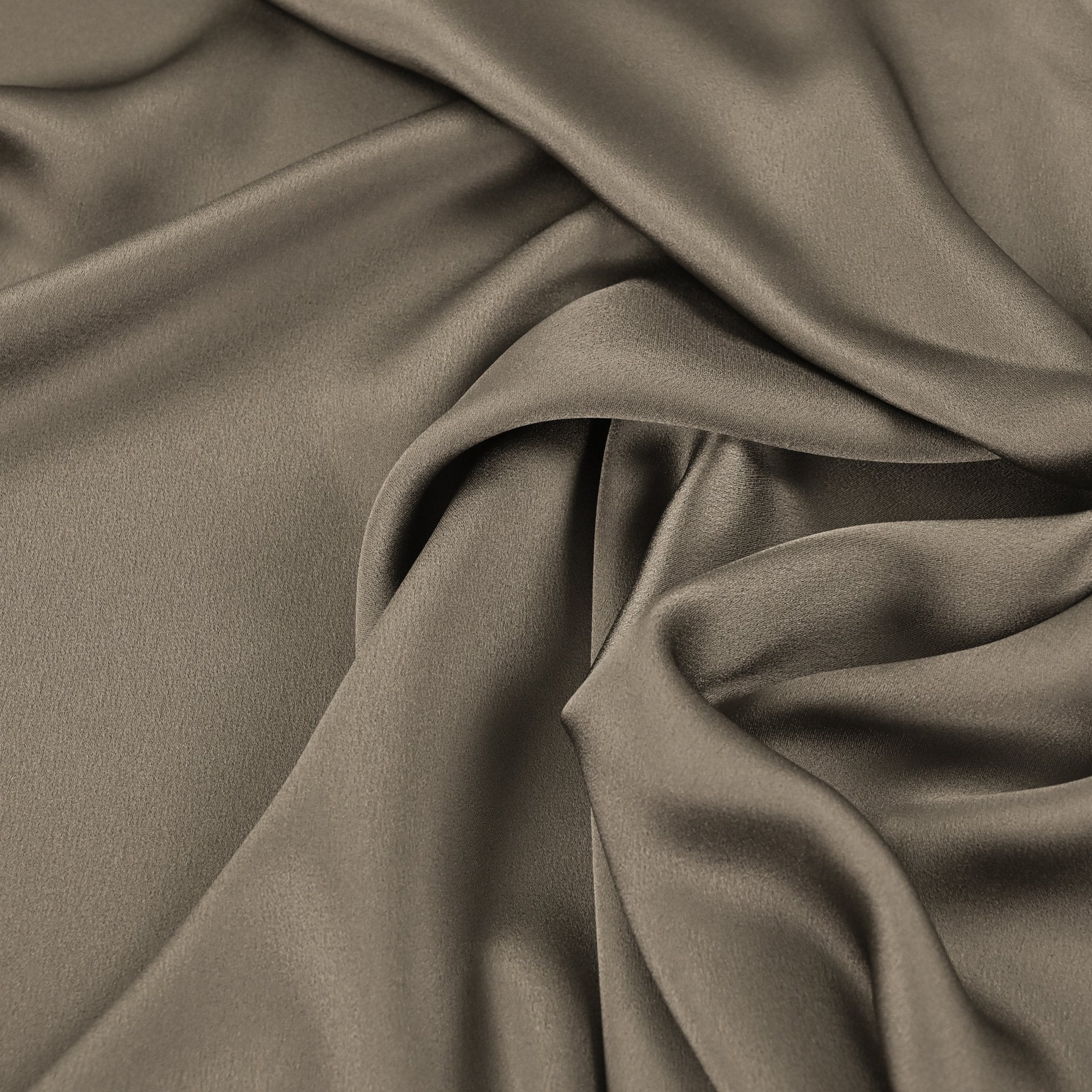 Walnut Brown Crepe Satin Fabric 97195