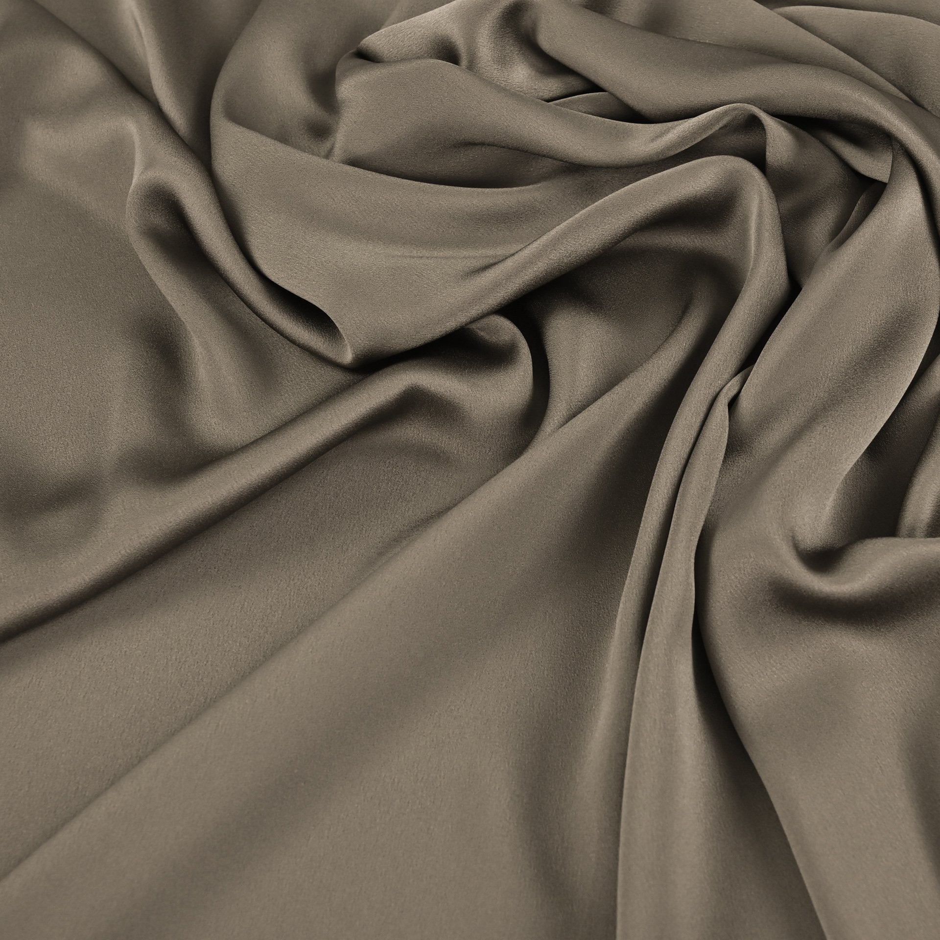 Walnut Brown Crepe Satin Fabric 97195