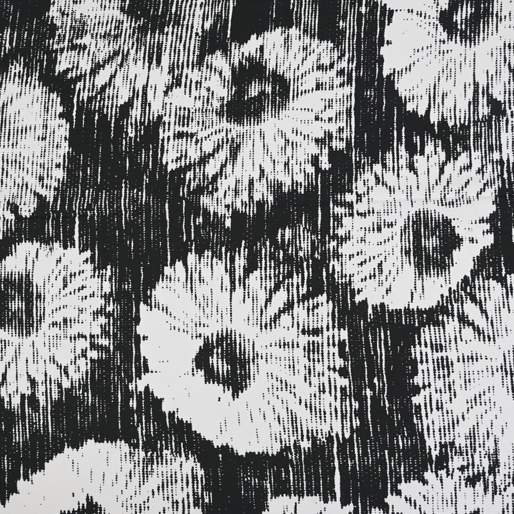 White Black Floral Print 3048 - Fabrics4Fashion