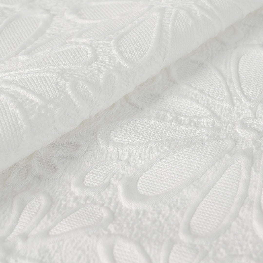 White Floral Jacquard 2217 – Fabrics4Fashion