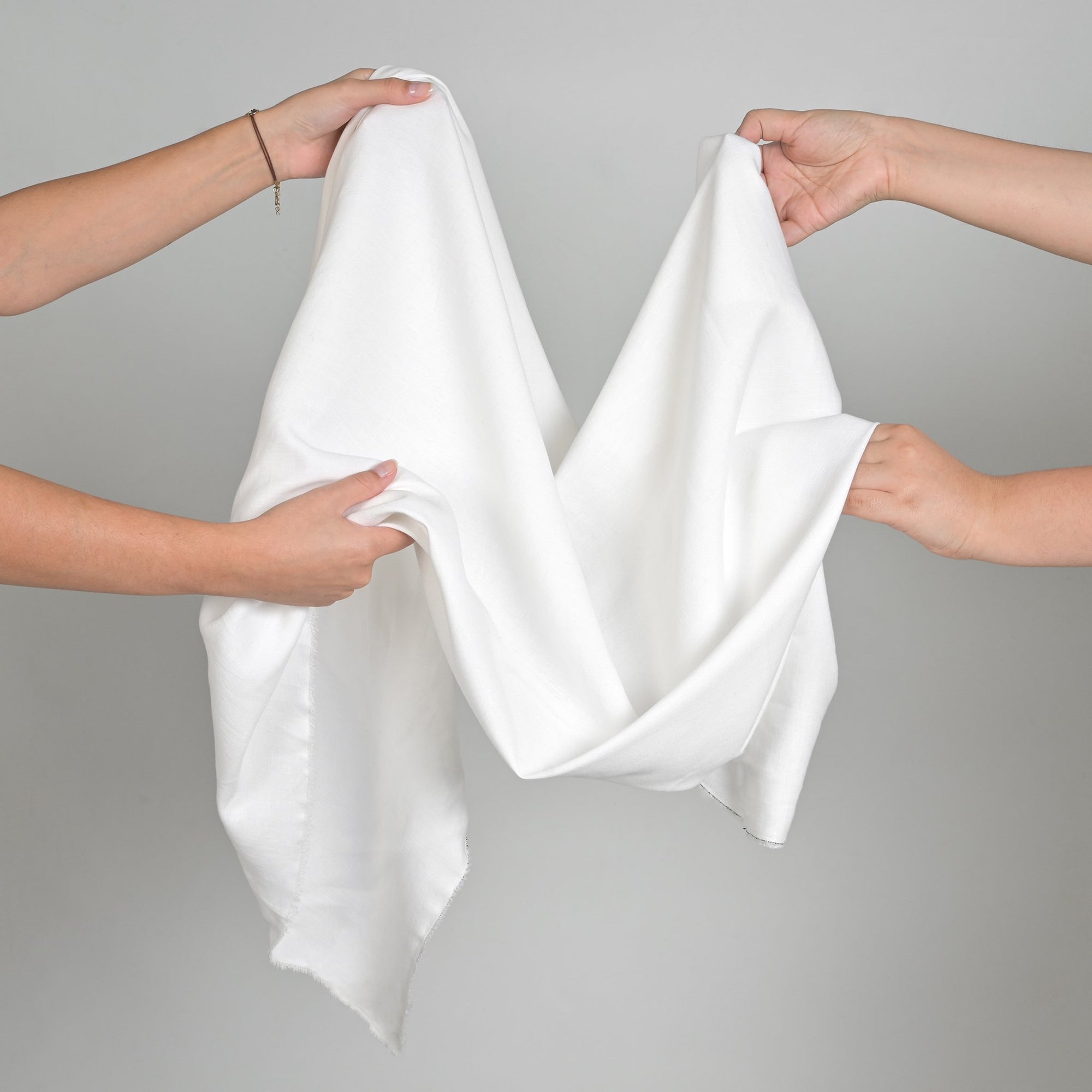 White Linen Blend Fabric 96288