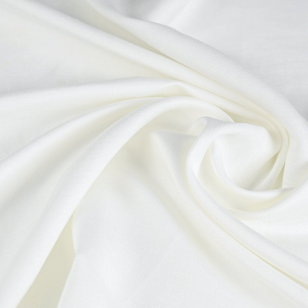 White Linen Blend Fabric