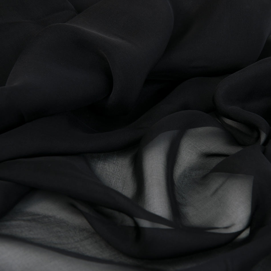 Black Silk Chiffon 346 - Fabrics4Fashion