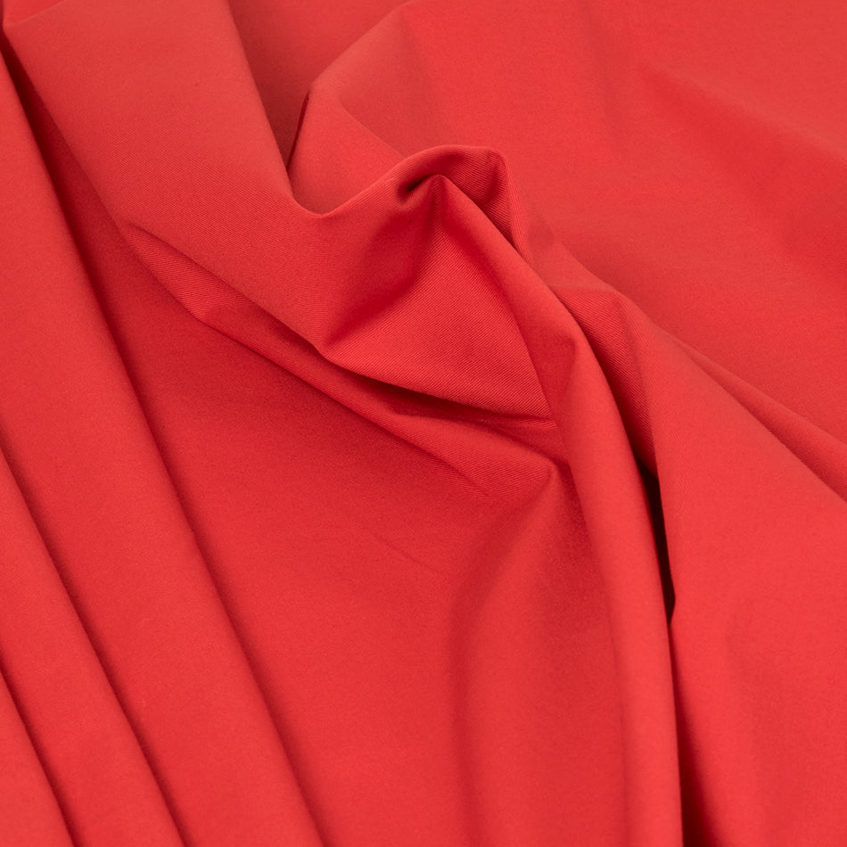 Vibrant Red Stretch Cotton Twill 3454 - Fabrics4Fashion