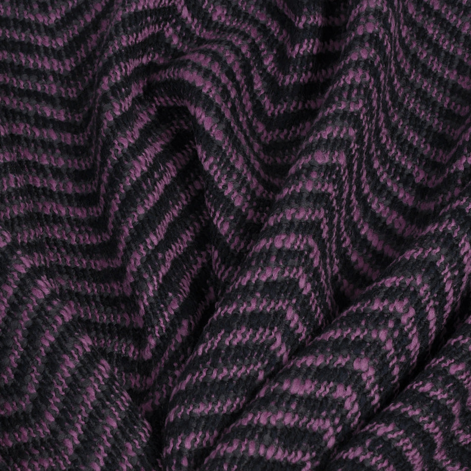 Purple and Grey Herringbone Wool 243 - Fabrics4Fashion