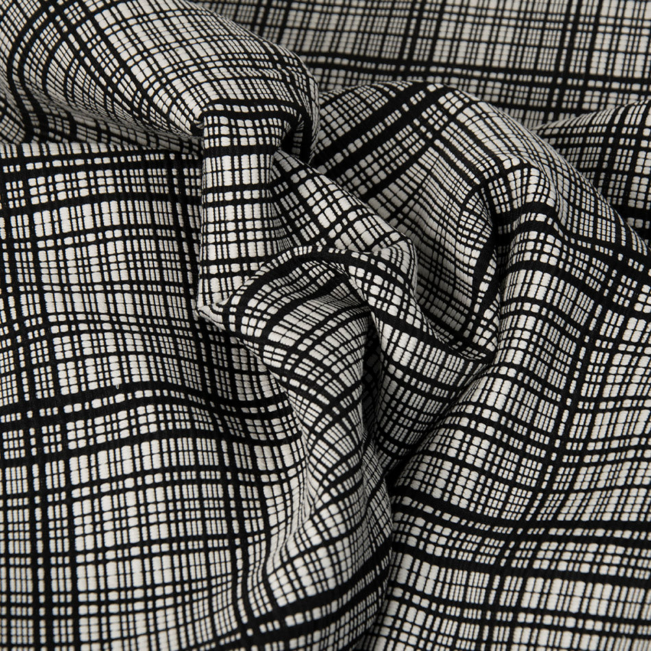 Black & White Check Blend Fabric 3311 - Fabrics4Fashion