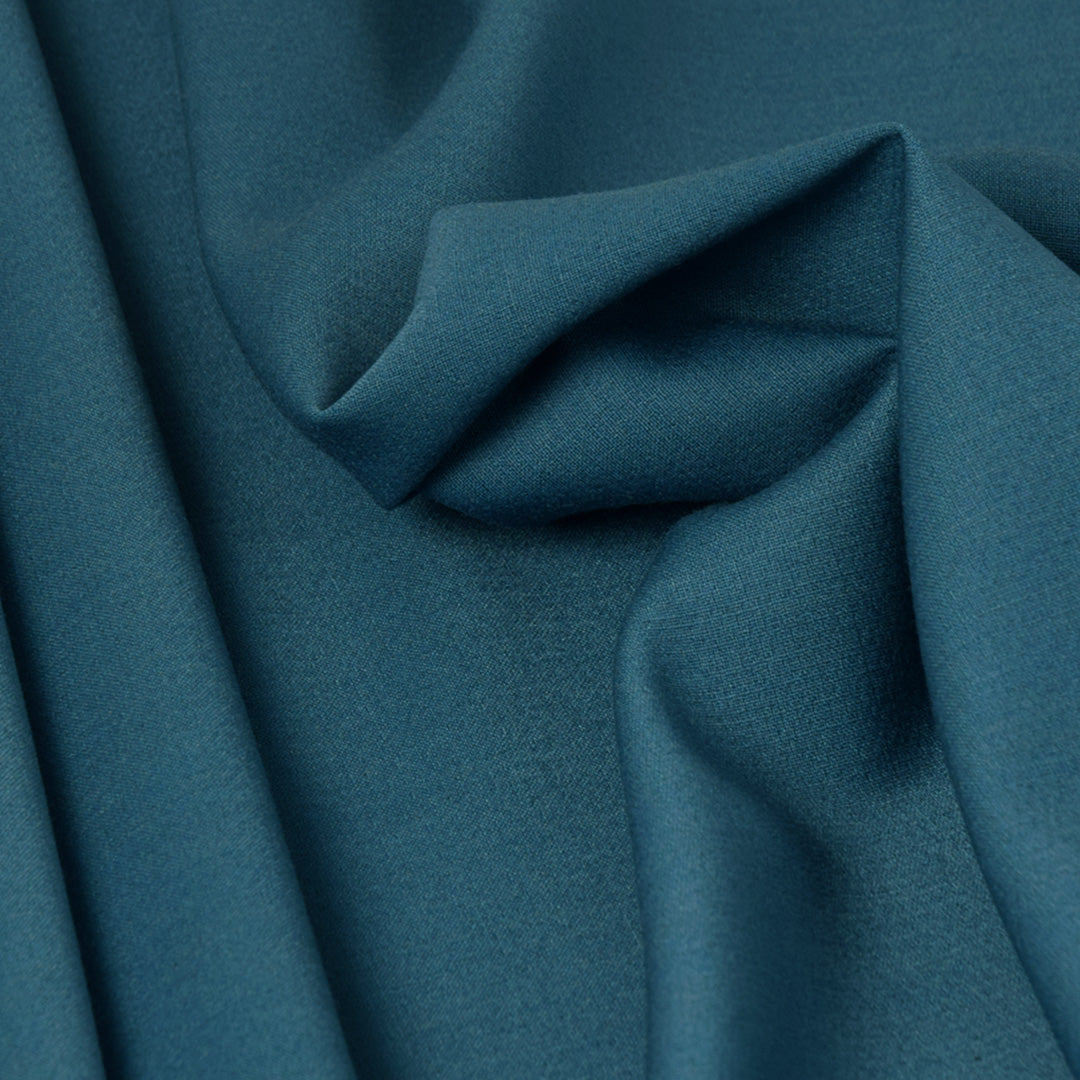 Peacock Blue Doublewave Stretch Fabric 3297 - Fabrics4Fashion